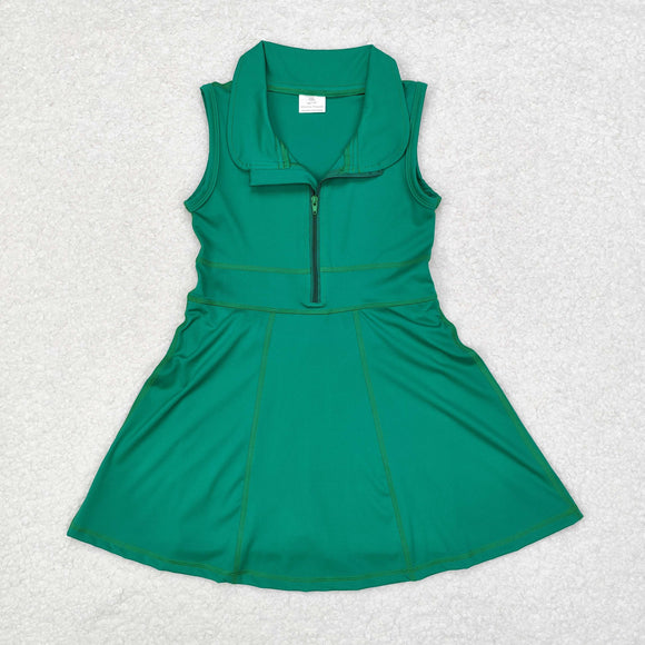 GSD1380  green sleeveless yoga dress