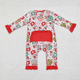 LR1509  long sleeves Christmas gingerbread red bamboo sleeper