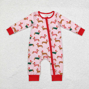 LR1081  long sleeves Christmas dog bamboo sleeper