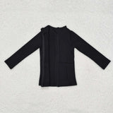 GT0685 long sleeve black yoga zipper coat