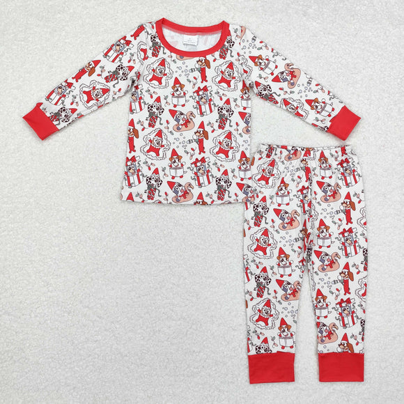 BLP0721 Christmas Boys cartoon dog pajamas