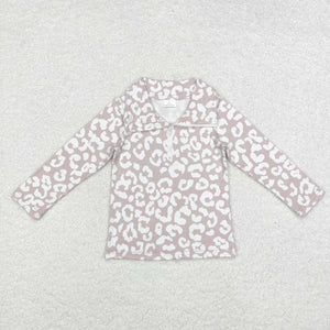 GT0720 leopard girl winter top girl pullover