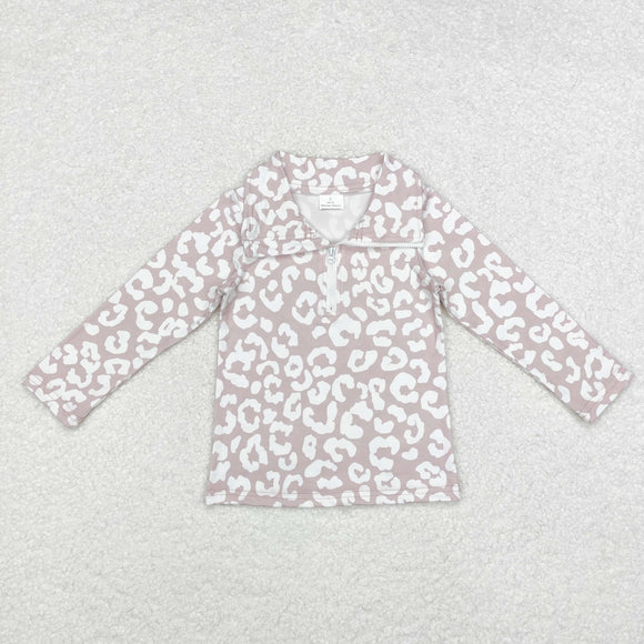 GT0720 leopard girl winter top girl pullover