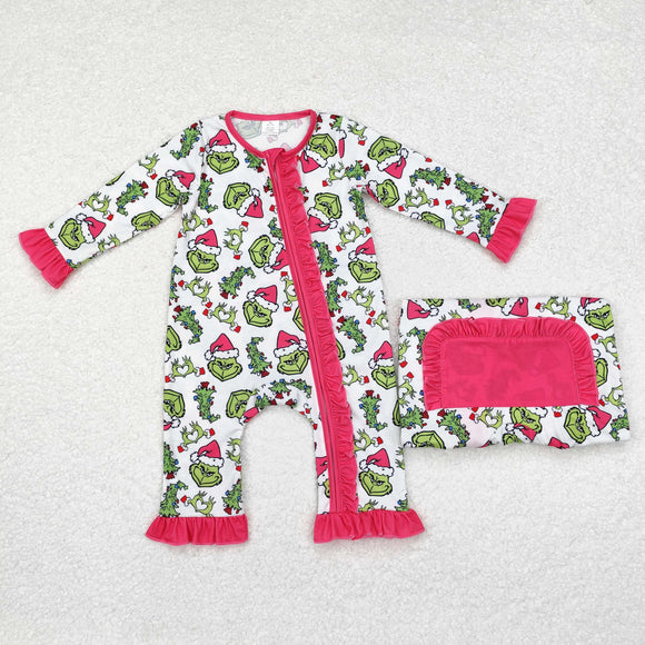 LR1337 long sleeve Christmas bamboo cartoon red sleeper