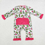 LR1337 long sleeve Christmas bamboo cartoon red sleeper