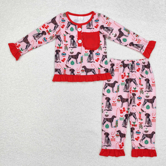 GLP1522 long sleeve Christmas dog bamboo girls pajamas