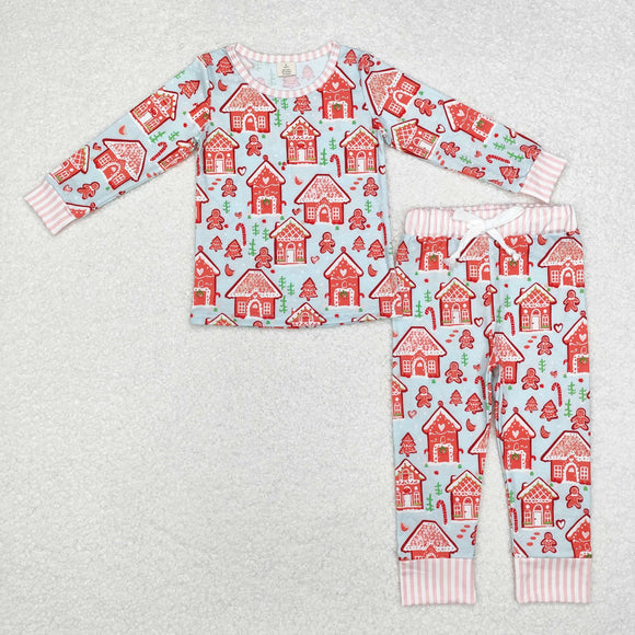 GLP1582  long sleeve Christmas house bamboo pajamas