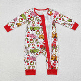 LR1559  long sleeve Christmas cartoon car bamboo sleeper