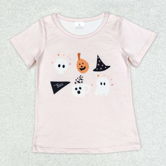 GT0698short sleeve ghost pink top