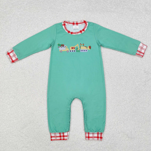 LR1235 long sleeve Christmas tree boy romper