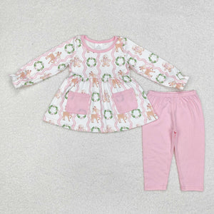 GLP1629 long sleeve Christmas cartoon pink outfits