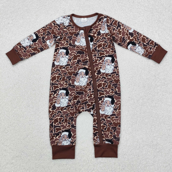 LR1820 long sleeve Christmas Santa camo bamboo sleeper