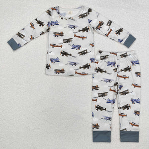 BLP0647-- long sleeve plane bamboo boys pajamas