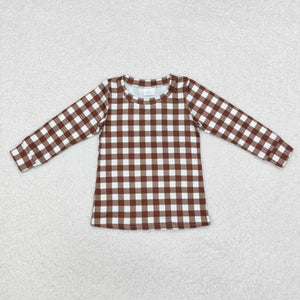 BT0853 long sleeve milk silk plaid top