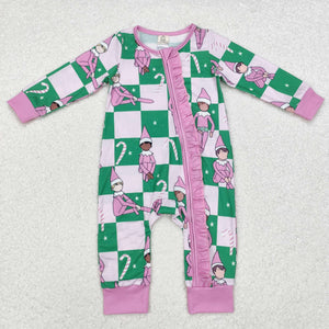 LR1818 long sleeve Christmas cartoon bamboo pink sleeper