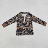 BT0810 baby boys long sleeve camo pullover