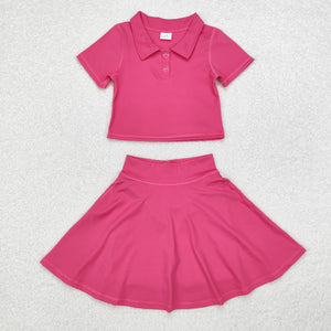 GSD1391 short sleeve pink yoga dress