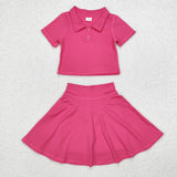 GSD1391 short sleeve pink yoga dress