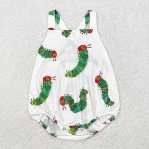 Straps caterpillar baby boy summer romper