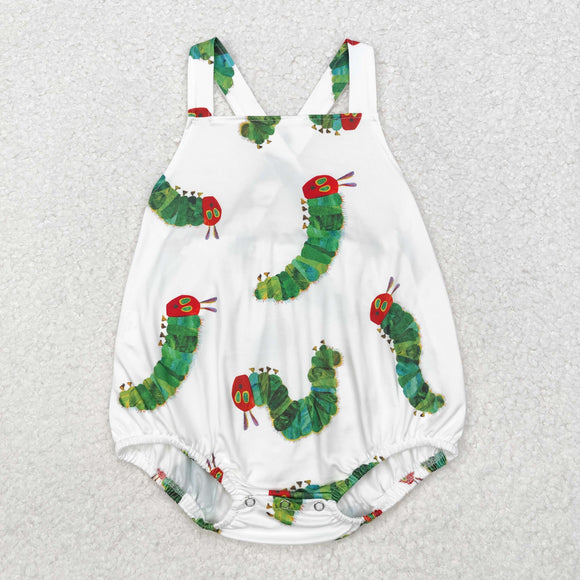 Straps caterpillar baby boy summer romper