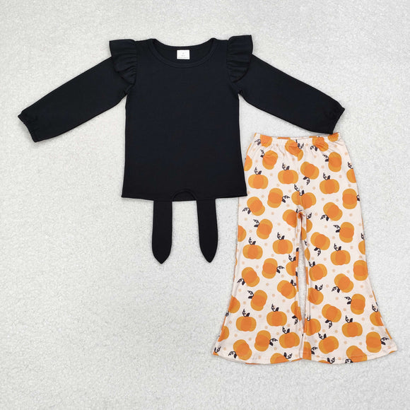 GLP1720 long sleeve fall pumpkin black girls clothing