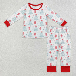 BLP0818 long sleeve Christmas tree bamboo pajamas