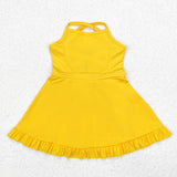 S0455 yellow yoga  dress