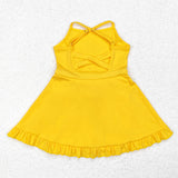 S0455 yellow yoga  dress