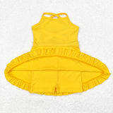 S0455 yellow yoga  dress