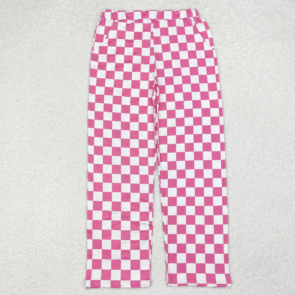 P0648 pink checkerboard woman adult pants