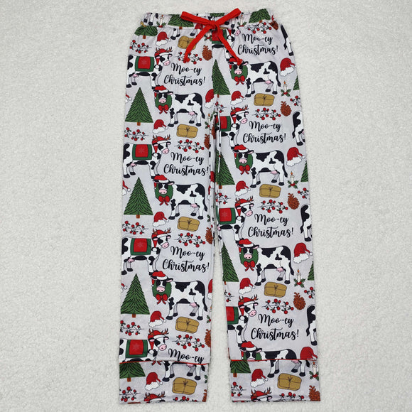 P0492 Merry Christmas cow adult pants