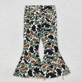 P0582 camouflage girl bell bottom pant jeans