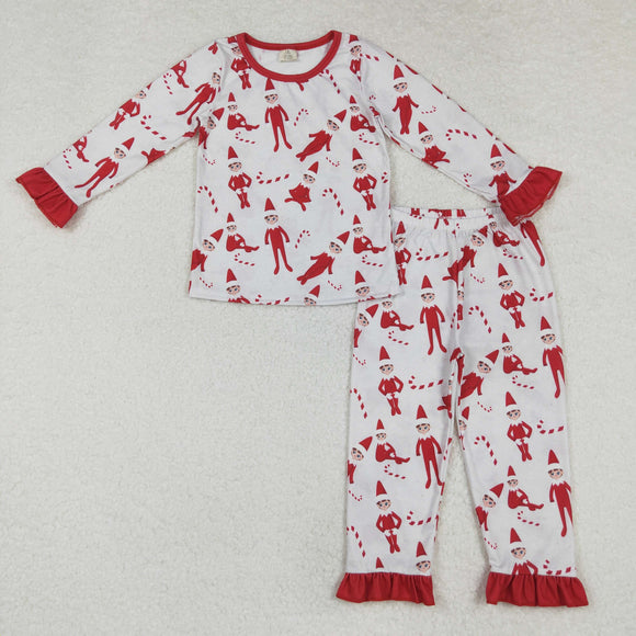 GLP1866  Christmas ELF bamboo girls pajamas