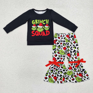 GLP1915 long sleeve Christmas cartoon black girls outfits