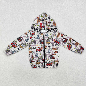 BT0889 long sleeve cartoon car zipper coat