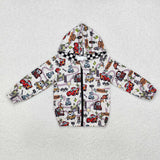 BT0889 long sleeve cartoon car zipper coat