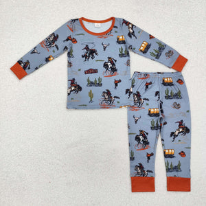 BLP0900 long sleeve western cowboy bamboo pajamas