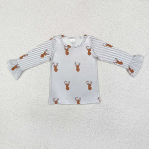 GT0739 long sleeve milk silk hunting deer girls top