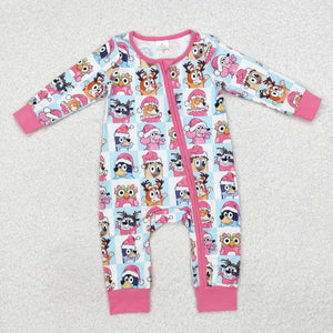 LR1783  baby  cartoon dog girl christmas winter sleeper