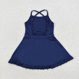 S0456 navy yoga  dress