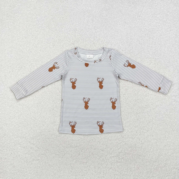 BT0854 long sleeve milk silk hunting deer  top