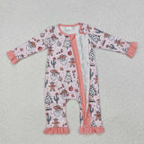 LR1675 long sleeve western Santa pink sleeper