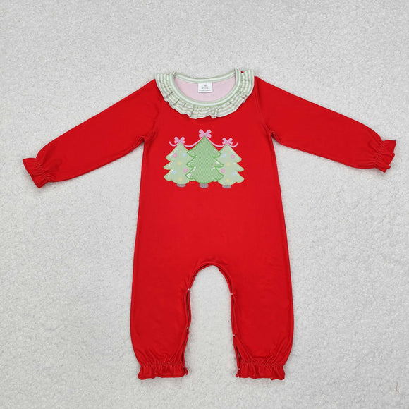 LR1560  baby clothes xmas tree  girl christmas winter romper