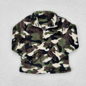 BT0737 Long sleeves  Sherpa camo  pullover