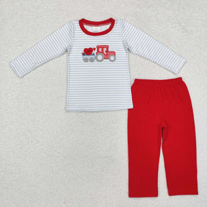 BLP0932  Valentine's days embroidery car red boy outfits