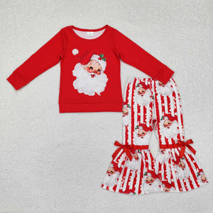 GLP1946  long sleeve Christmas Santa red girls outfits