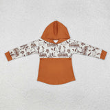 BT0750--long sleeve western horse hoodie