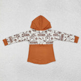 BT0750--long sleeve western horse hoodie