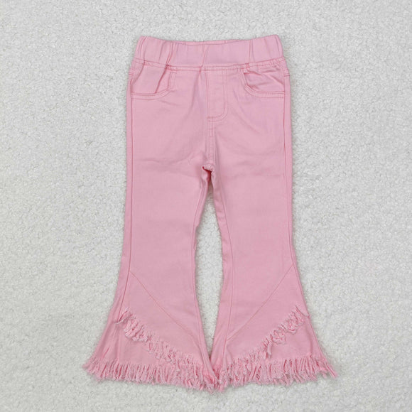 P0463 pink tassel girls jeans