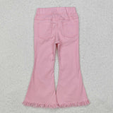 P0463 pink tassel girls jeans